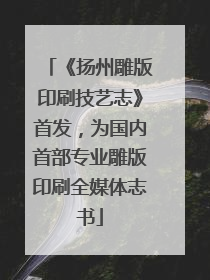 《扬州雕版印刷技艺志》首发，为国内首部专业雕版印刷全媒体志书
