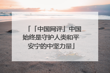 「中国网评」中国始终是守护人类和平安宁的中坚力量