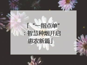 “一指点单”：智慧种烟开启惠农新篇