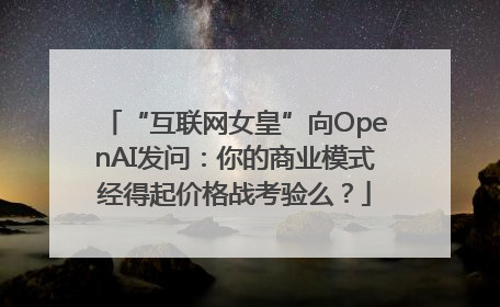 “互联网女皇”向OpenAI发问：你的商业模式经得起价格战考验么？