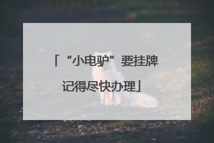 “小电驴”要挂牌 记得尽快办理