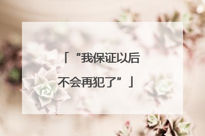 “我保证以后不会再犯了”