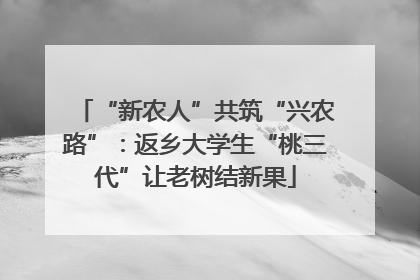 “新农人”共筑“兴农路”：返乡大学生“桃三代”让老树结新果