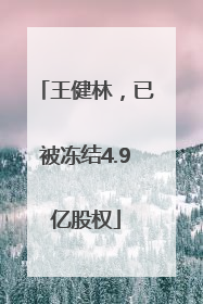 王健林，已被冻结4.9亿股权