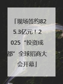 现场签约825.3亿元！2025“投资成都”全球招商大会开幕