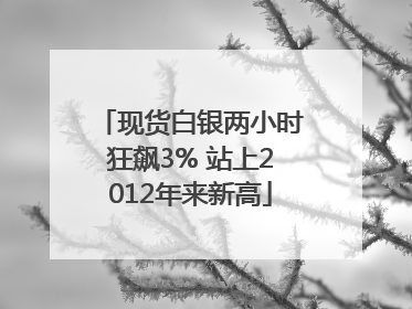 现货白银两小时狂飙3% 站上2012年来新高