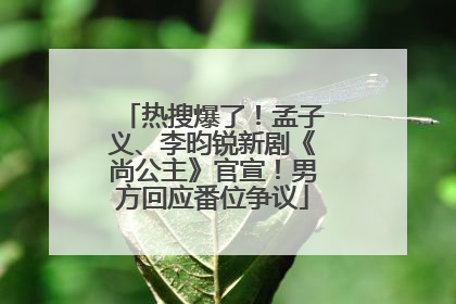 热搜爆了！孟子义、李昀锐新剧《尚公主》官宣！男方回应番位争议