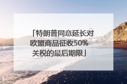特朗普同意延长对欧盟商品征收50%关税的最后期限