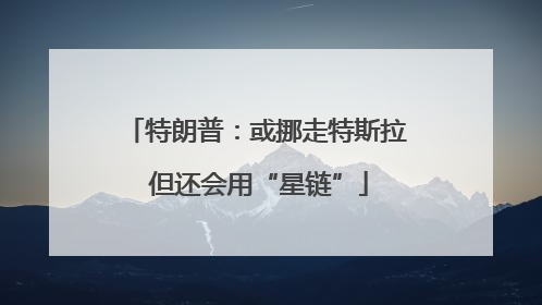 特朗普：或挪走特斯拉 但还会用“星链”