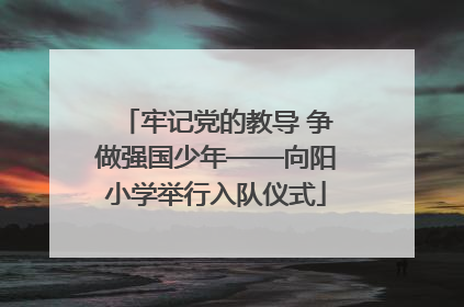 牢记党的教导 争做强国少年——向阳小学举行入队仪式