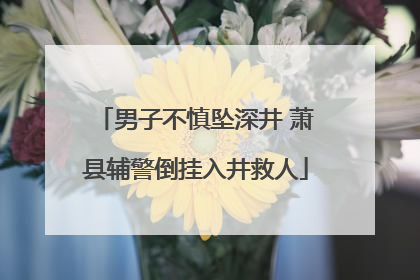 男子不慎坠深井 萧县辅警倒挂入井救人