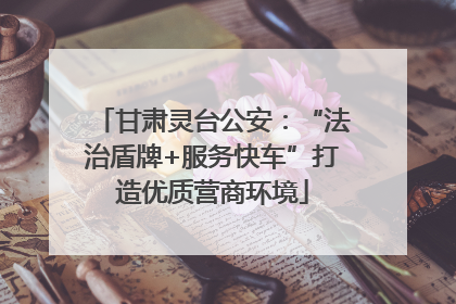 甘肃灵台公安：“法治盾牌+服务快车”打造优质营商环境