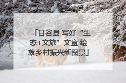 甘谷县 写好“生态+文旅”文章 绘就乡村振兴新图景