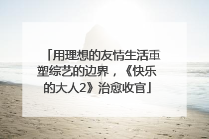 用理想的友情生活重塑综艺的边界，《快乐的大人2》治愈收官