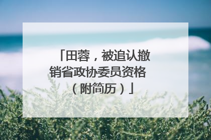 田蓉，被追认撤销省政协委员资格（附简历）