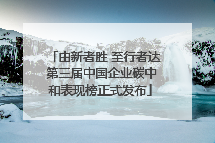 由新者胜 至行者达 第三届中国企业碳中和表现榜正式发布