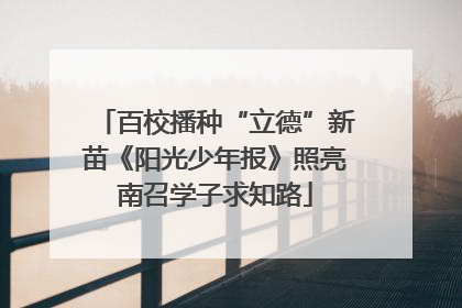 百校播种“立德”新苗《阳光少年报》照亮南召学子求知路