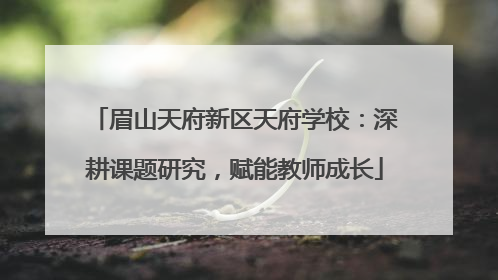 眉山天府新区天府学校：深耕课题研究，赋能教师成长