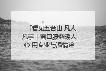 看见五台山 凡人凡事｜窗口服务暖人心 用专业与温情诠释责任担当