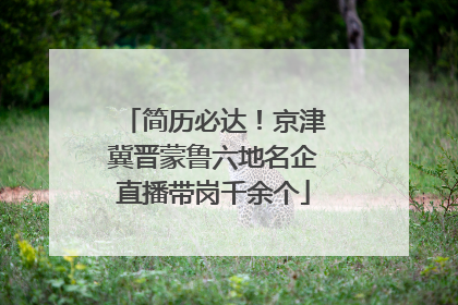 简历必达！京津冀晋蒙鲁六地名企直播带岗千余个