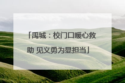 禹城：校门口暖心救助 见义勇为显担当