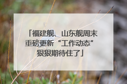 福建舰、山东舰周末重磅更新“工作动态” 狠狠期待住了