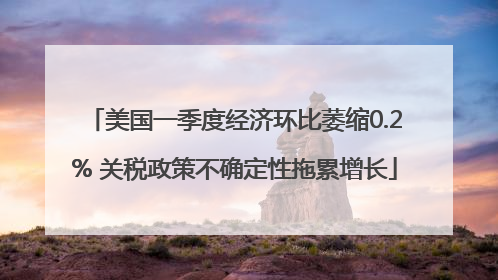 美国一季度经济环比萎缩0.2% 关税政策不确定性拖累增长