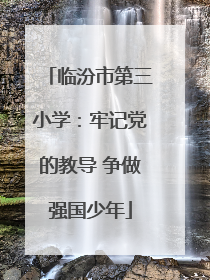 临汾市第三小学：牢记党的教导 争做强国少年