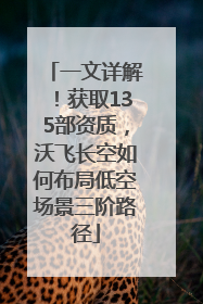 一文详解！获取135部资质，沃飞长空如何布局低空场景三阶路径