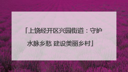 上饶经开区兴园街道：守护水脉乡愁 建设美丽乡村