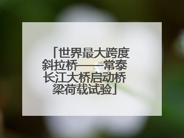 世界最大跨度斜拉桥——常泰长江大桥启动桥梁荷载试验