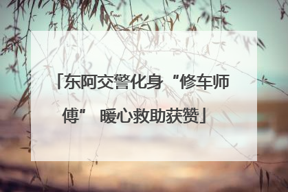 东阿交警化身“修车师傅” 暖心救助获赞