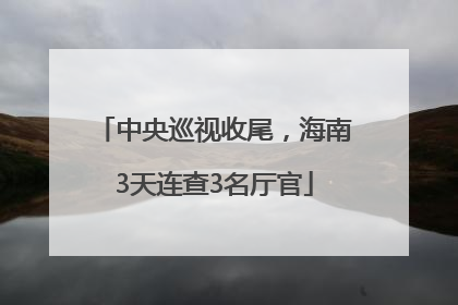 中央巡视收尾，海南3天连查3名厅官