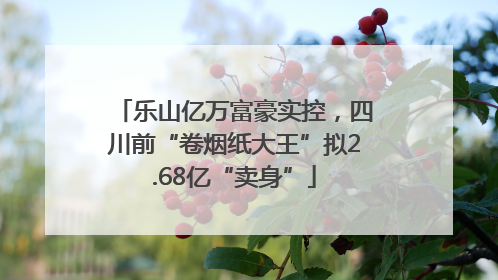 乐山亿万富豪实控，四川前“卷烟纸大王”拟2.68亿“卖身”