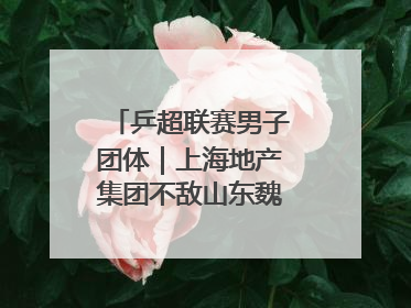 乒超联赛男子团体｜上海地产集团不敌山东魏桥·向尚运动