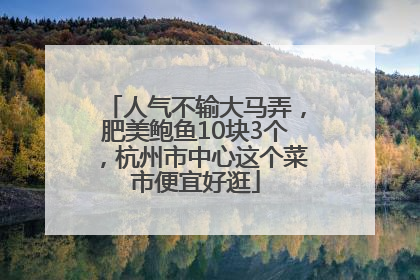 人气不输大马弄，肥美鲍鱼10块3个，杭州市中心这个菜市便宜好逛