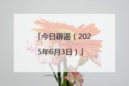 今日辟谣（2025年6月3日）