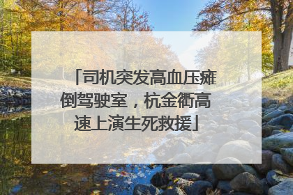司机突发高血压瘫倒驾驶室，杭金衢高速上演生死救援