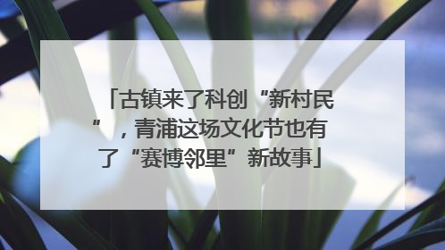 古镇来了科创“新村民”，青浦这场文化节也有了“赛博邻里”新故事