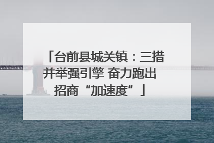 台前县城关镇：三措并举强引擎 奋力跑出招商“加速度”