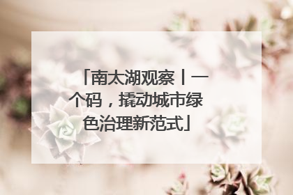 南太湖观察丨一个码，撬动城市绿色治理新范式