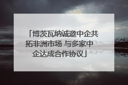 博茨瓦纳诚邀中企共拓非洲市场 与多家中企达成合作协议