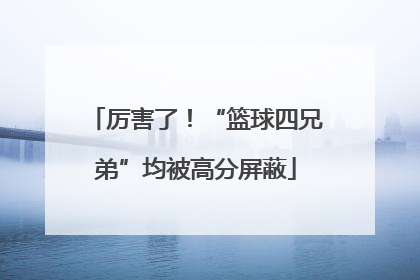 厉害了！“篮球四兄弟”均被高分屏蔽