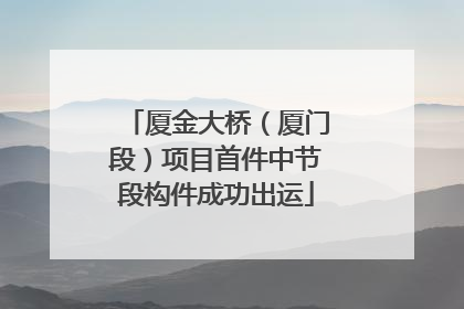 厦金大桥（厦门段）项目首件中节段构件成功出运