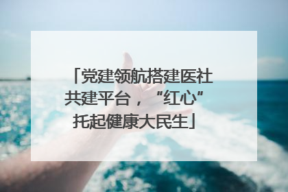 党建领航搭建医社共建平台，“红心”托起健康大民生