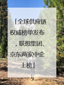 全球供应链权威榜单发布，联想集团、京东两家中企上榜
