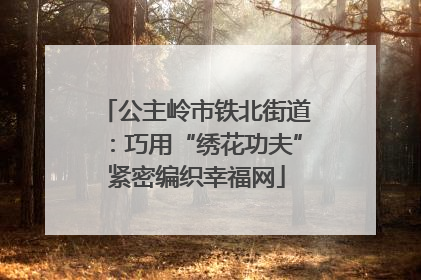 公主岭市铁北街道：巧用“绣花功夫”紧密编织幸福网
