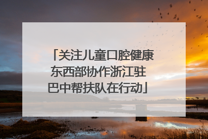 关注儿童口腔健康 东西部协作浙江驻巴中帮扶队在行动