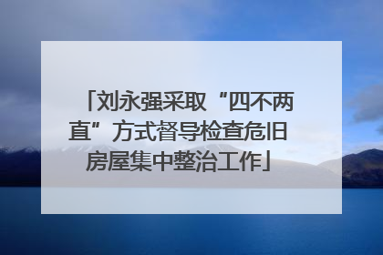刘永强采取“四不两直”方式督导检查危旧房屋集中整治工作