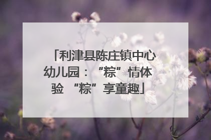 利津县陈庄镇中心幼儿园：“粽”情体验 “粽”享童趣
